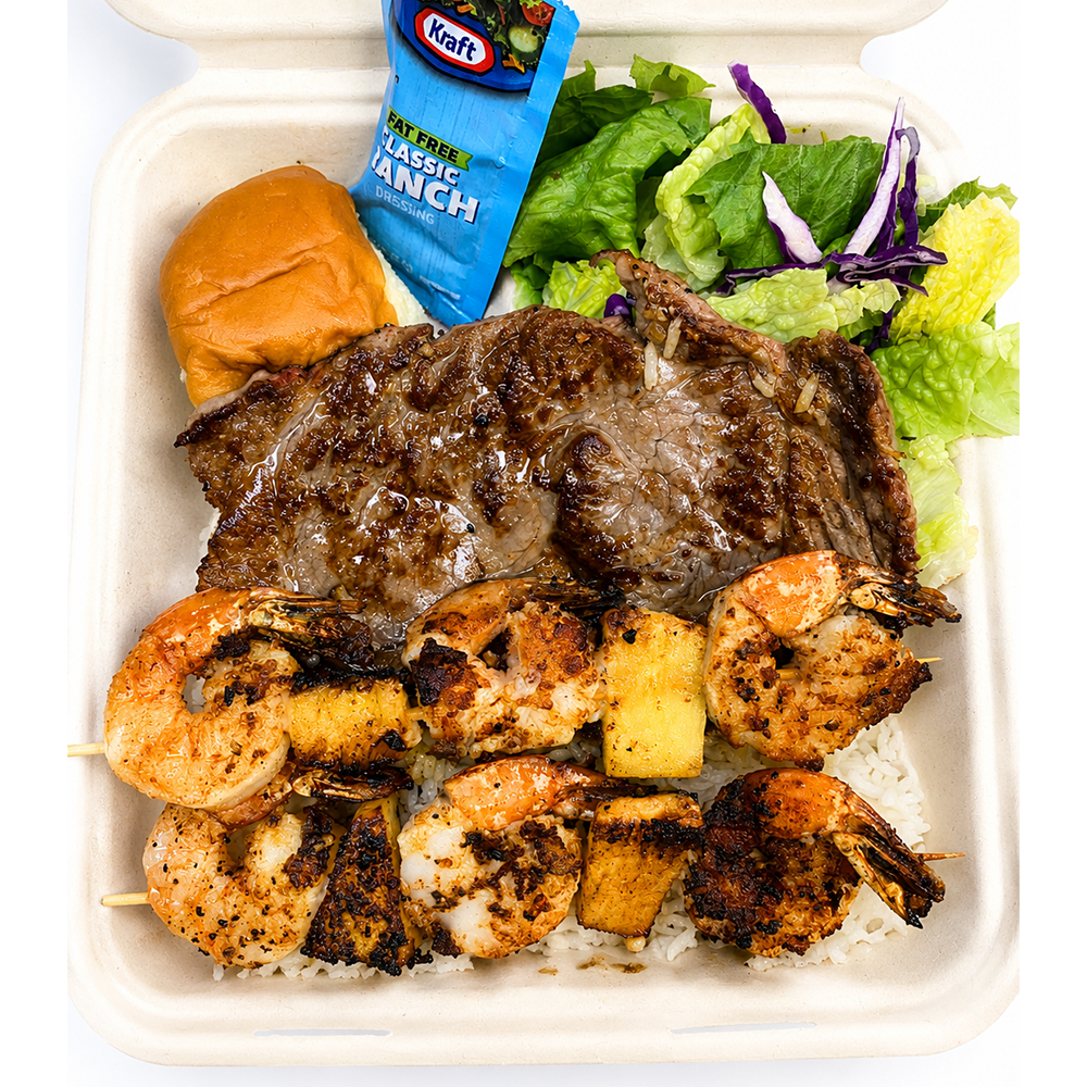 shrimp pineapple steak